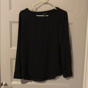 Black sheer long sleeve tee